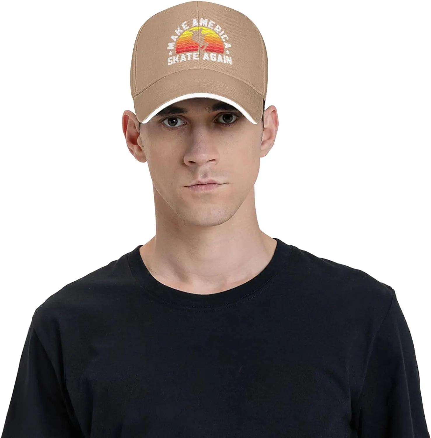 Make America Skate Again Skateboard Hat Mens Wide Brim Baseball Cap Adjustable Low Profile Sports Dad Hats