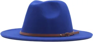 Men & Women Fedora Hat Belt Buckle Classic Wide Brim Floppy Panama Hats Beach Sun Hat Men's Dress Hats