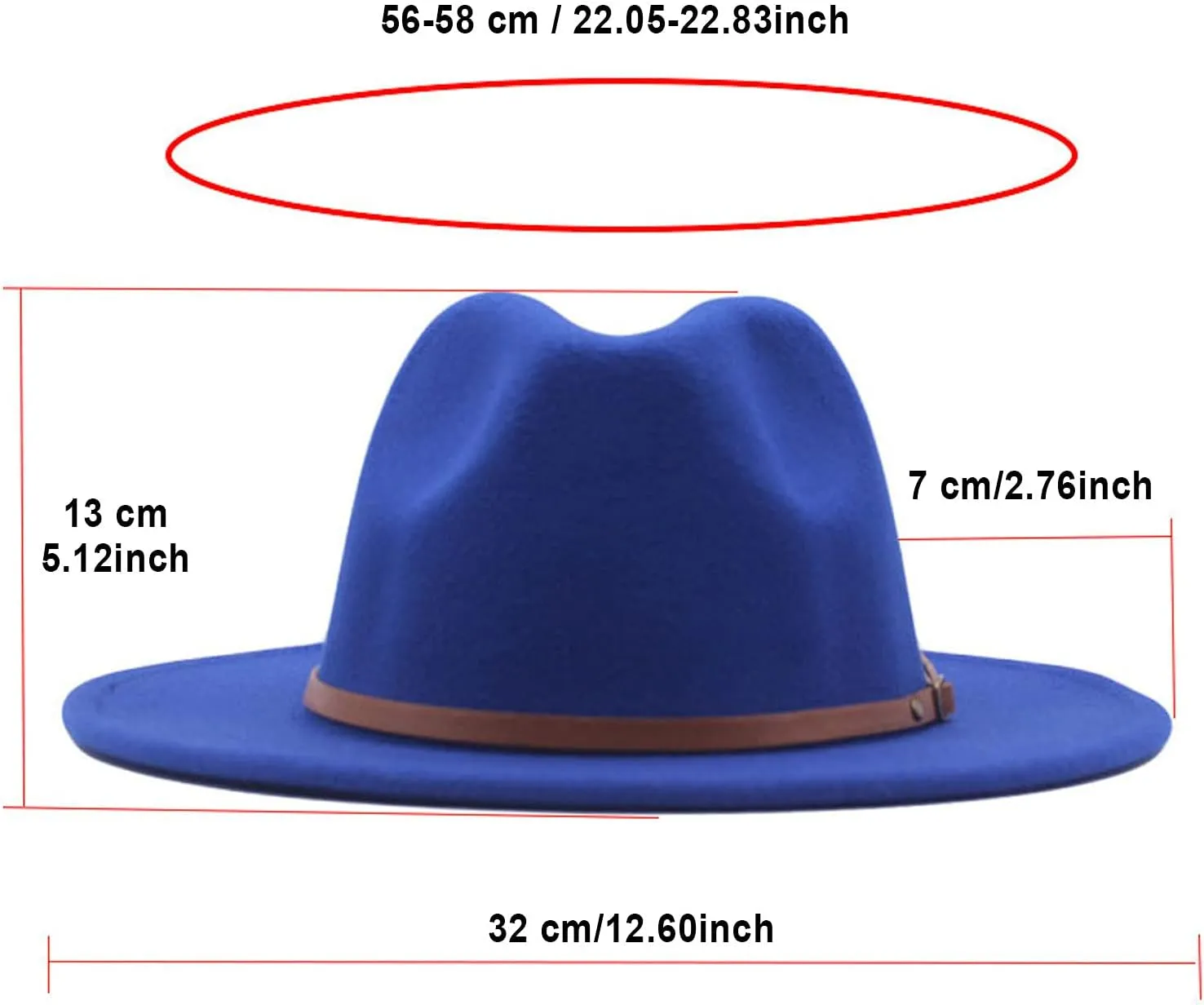 Men & Women Fedora Hat Belt Buckle Classic Wide Brim Floppy Panama Hats Beach Sun Hat Men's Dress Hats