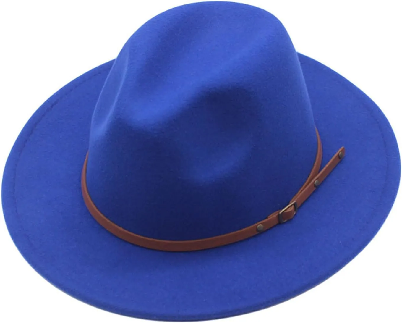 Men & Women Fedora Hat Belt Buckle Classic Wide Brim Floppy Panama Hats Beach Sun Hat Men's Dress Hats
