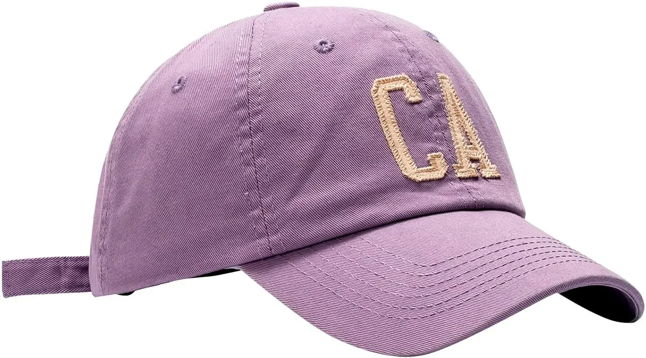 Mens Baseball Sun Hat Vintage Adjustable Unstructured Washed Distressed Baseball Cap Casual Letter Hat for Men Womens