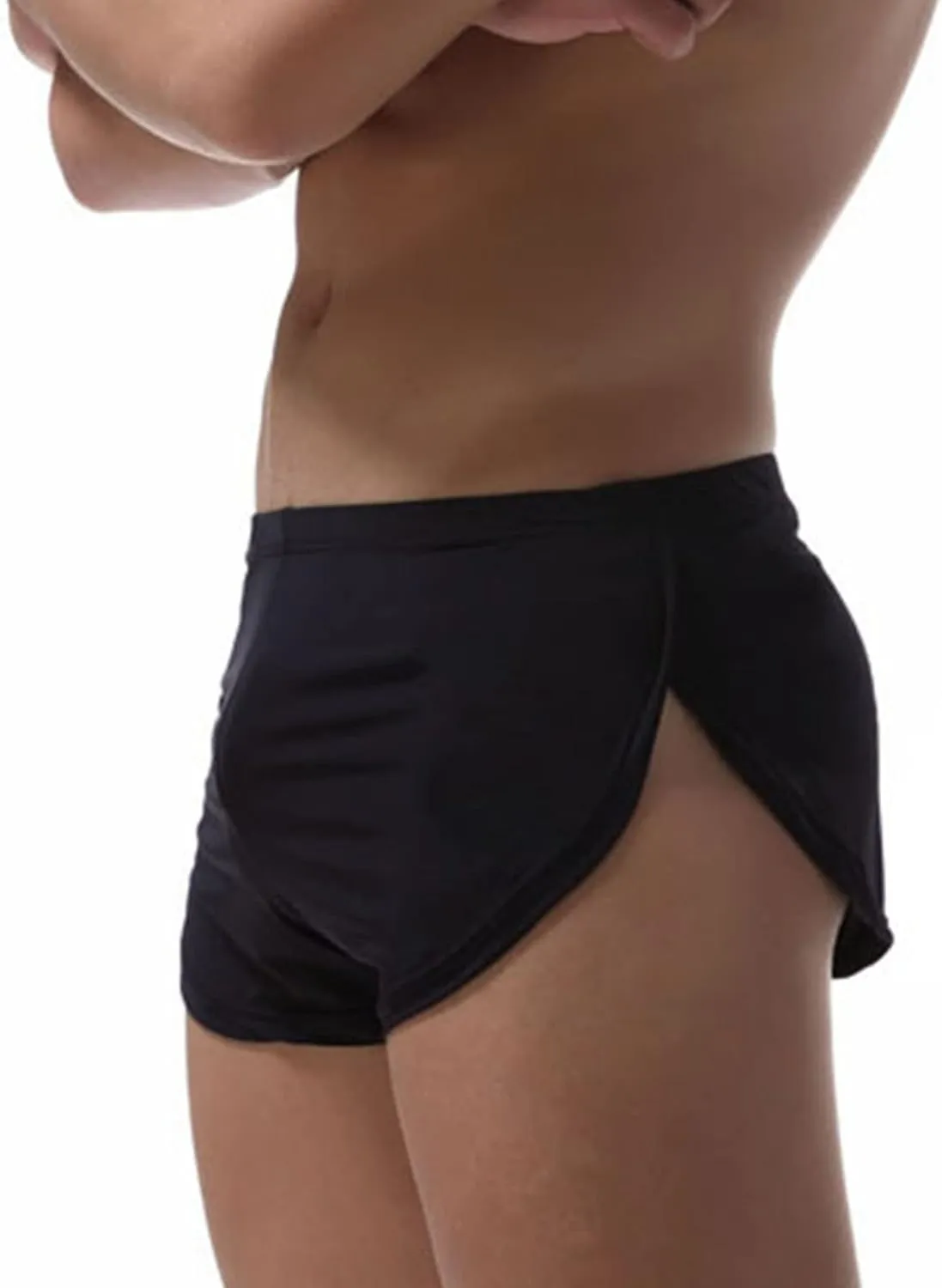 Men'S Boxer Shorts Lounge Breathable Athletic Underpants Loose Split Side Sexy Breathable Underwear Shorts