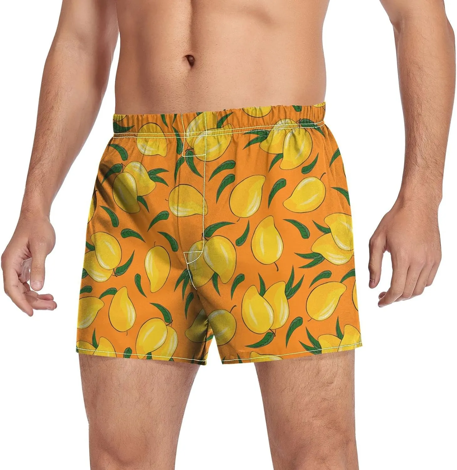 Men's Boxer Shorts, Soft Breathable Woven Boxer Briefs Underwear Button Fly S-XXL
