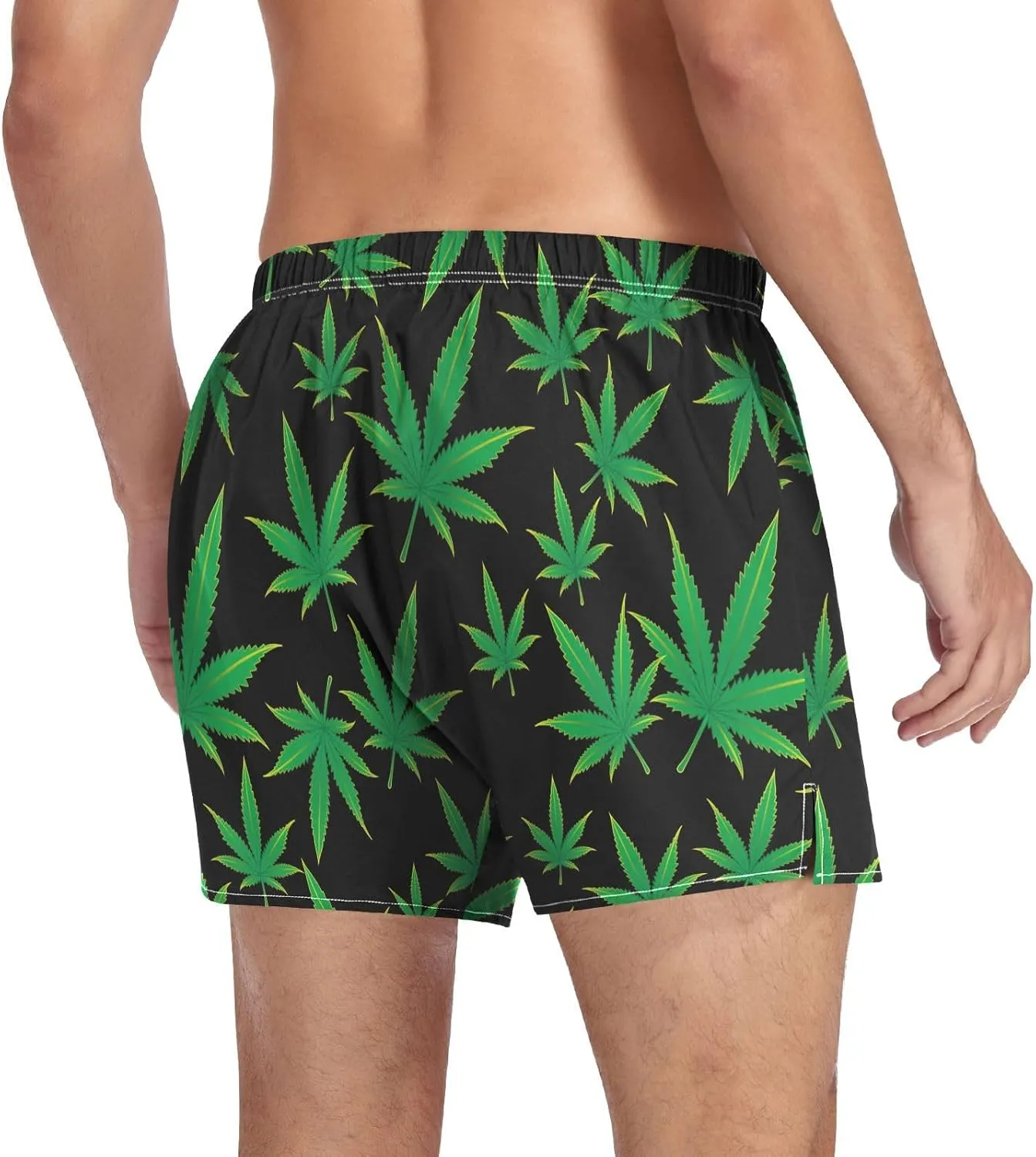 Men's Boxer Shorts, Soft Breathable Woven Boxer Briefs Underwear Button Fly S-XXL
