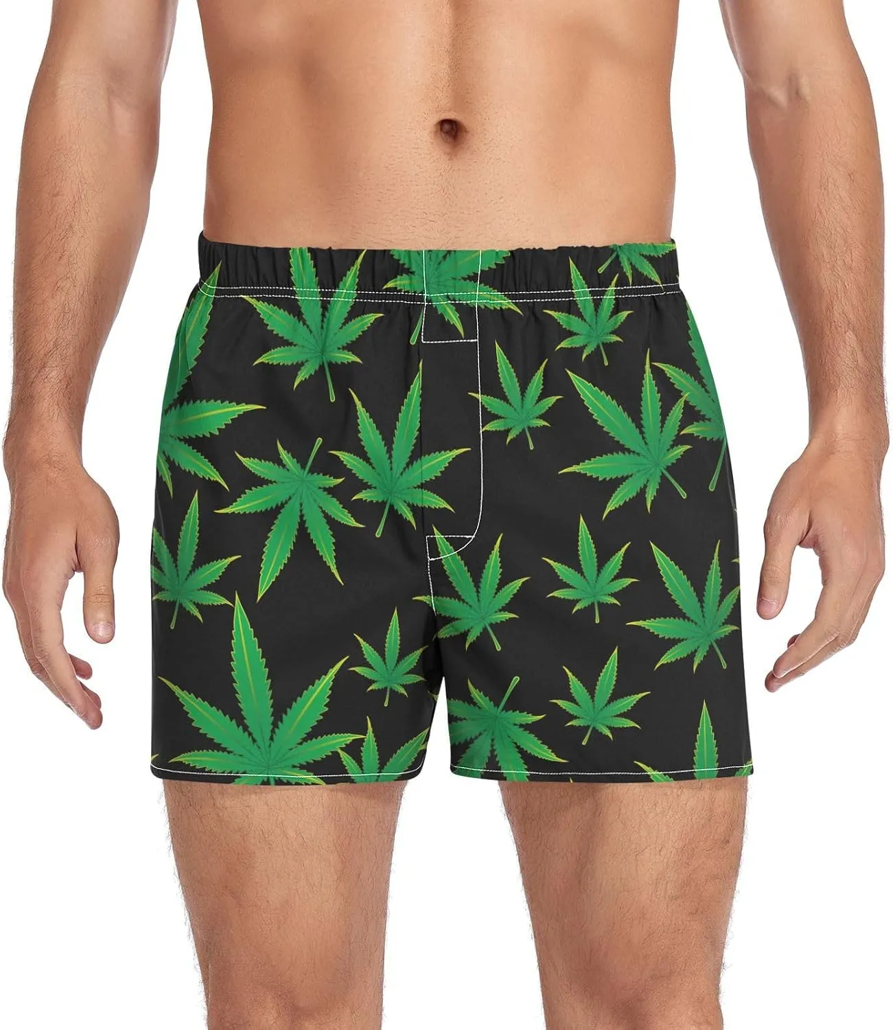 Men's Boxer Shorts, Soft Breathable Woven Boxer Briefs Underwear Button Fly S-XXL