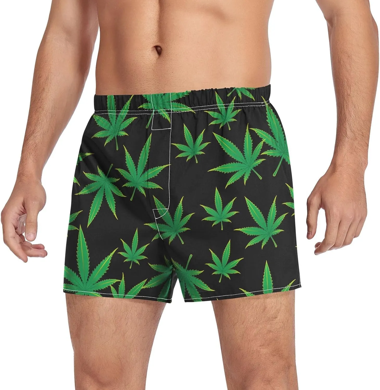 Men's Boxer Shorts, Soft Breathable Woven Boxer Briefs Underwear Button Fly S-XXL