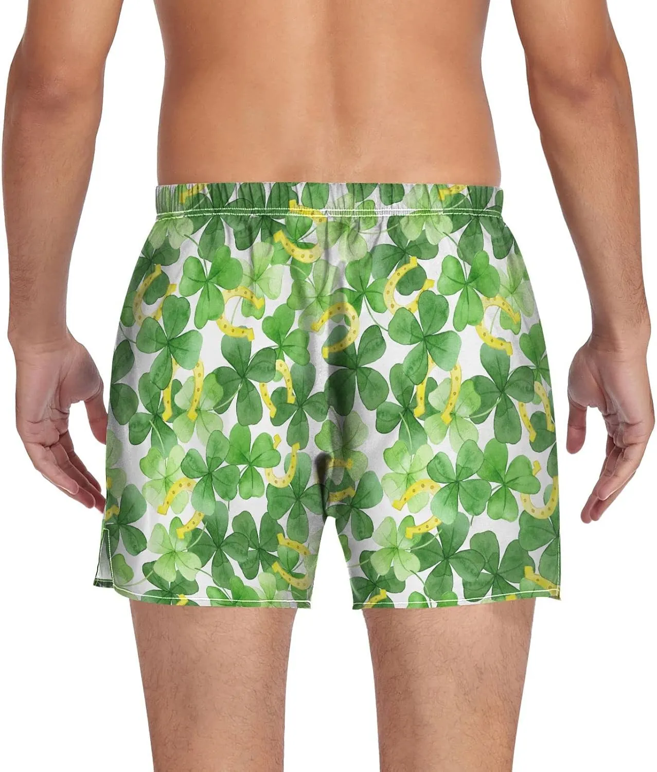 Men's Boxer Shorts, Soft Breathable Woven Boxer Briefs Underwear Button Fly S-XXL