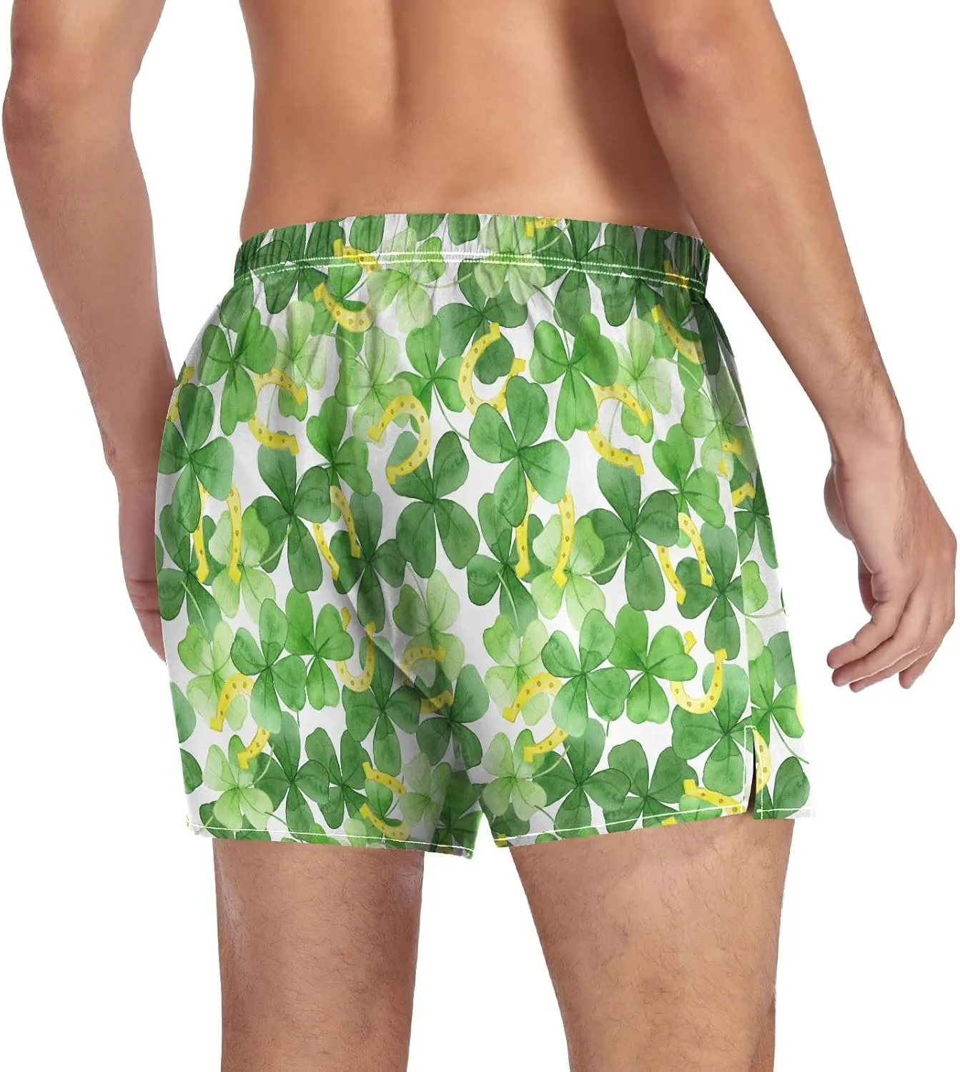 Men's Boxer Shorts, Soft Breathable Woven Boxer Briefs Underwear Button Fly S-XXL