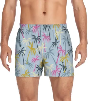 Men's Boxer Shorts, Soft Breathable Woven Boxer Briefs Underwear Button Fly S-XXL