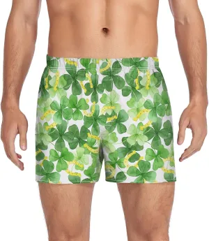 Men's Boxer Shorts, Soft Breathable Woven Boxer Briefs Underwear Button Fly S-XXL