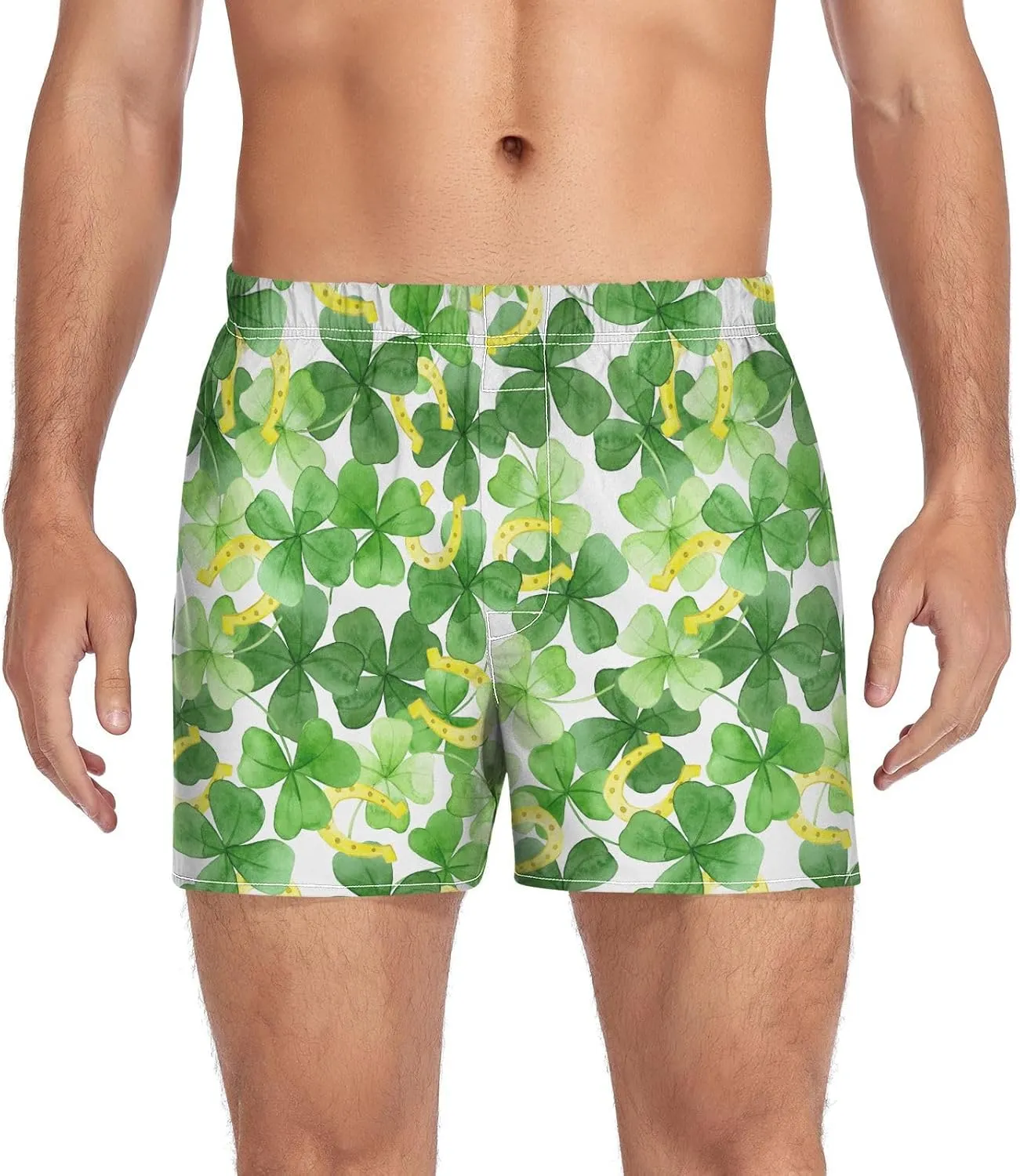 Men's Boxer Shorts, Soft Breathable Woven Boxer Briefs Underwear Button Fly S-XXL