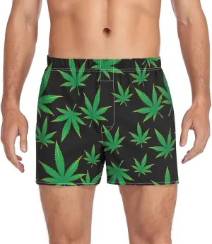 Men's Boxer Shorts, Soft Breathable Woven Boxer Briefs Underwear Button Fly S-XXL