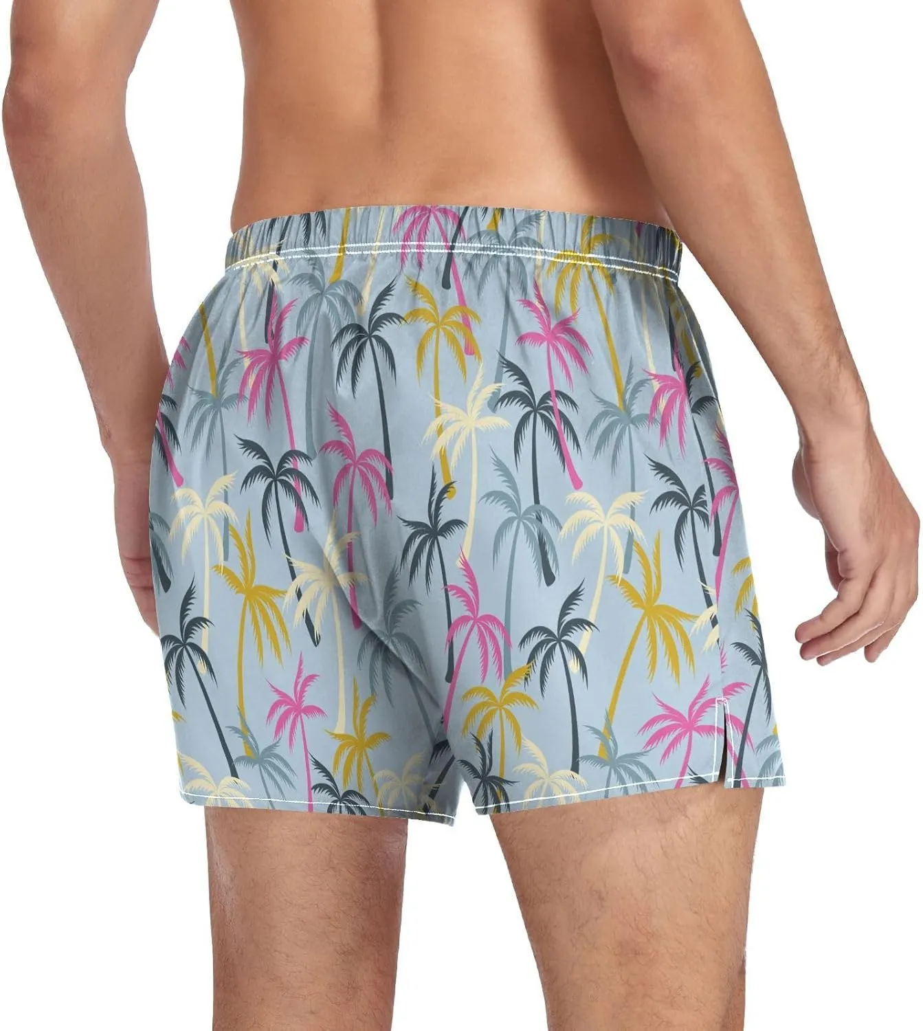 Men's Boxer Shorts, Soft Breathable Woven Boxer Briefs Underwear Button Fly S-XXL