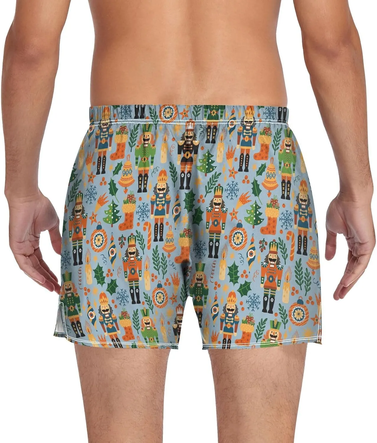 Men's Boxer Shorts, Soft Breathable Woven Boxer Briefs Underwear Button Fly