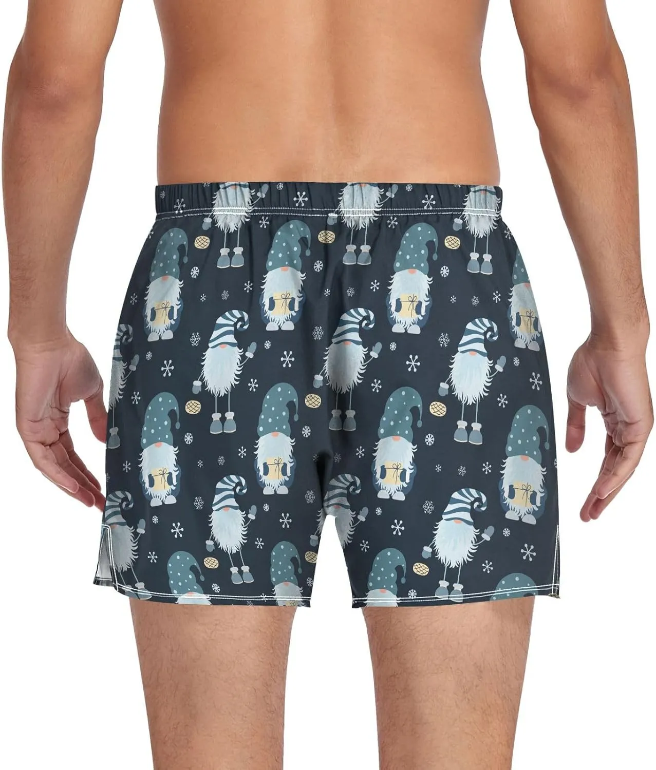Men's Boxer Shorts, Soft Breathable Woven Boxer Briefs Underwear Button Fly