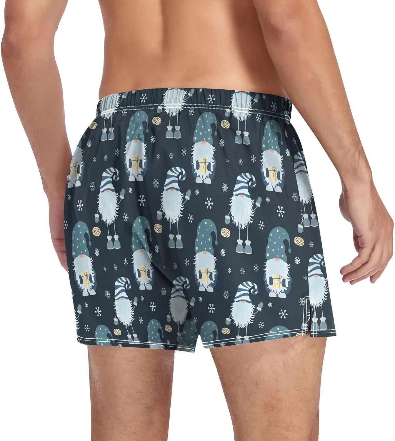 Men's Boxer Shorts, Soft Breathable Woven Boxer Briefs Underwear Button Fly
