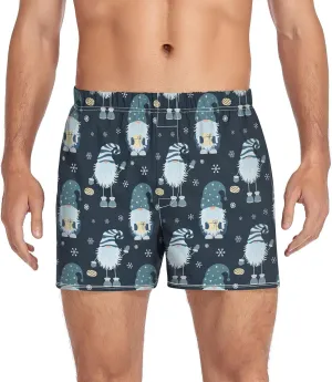 Men's Boxer Shorts, Soft Breathable Woven Boxer Briefs Underwear Button Fly