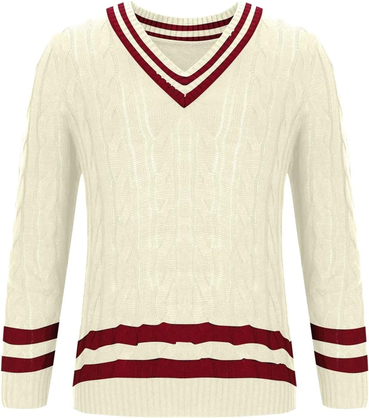 Mens Cable Knit V Neck Sweaters Color Block Pullover Sweater Long Sleeve Twist Sweater Casual Pullover Fashion Tops