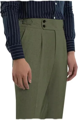 Men's Casual Linen Pants Beach Summer Classic Gurkha Pants Lightweight Linen Trousers