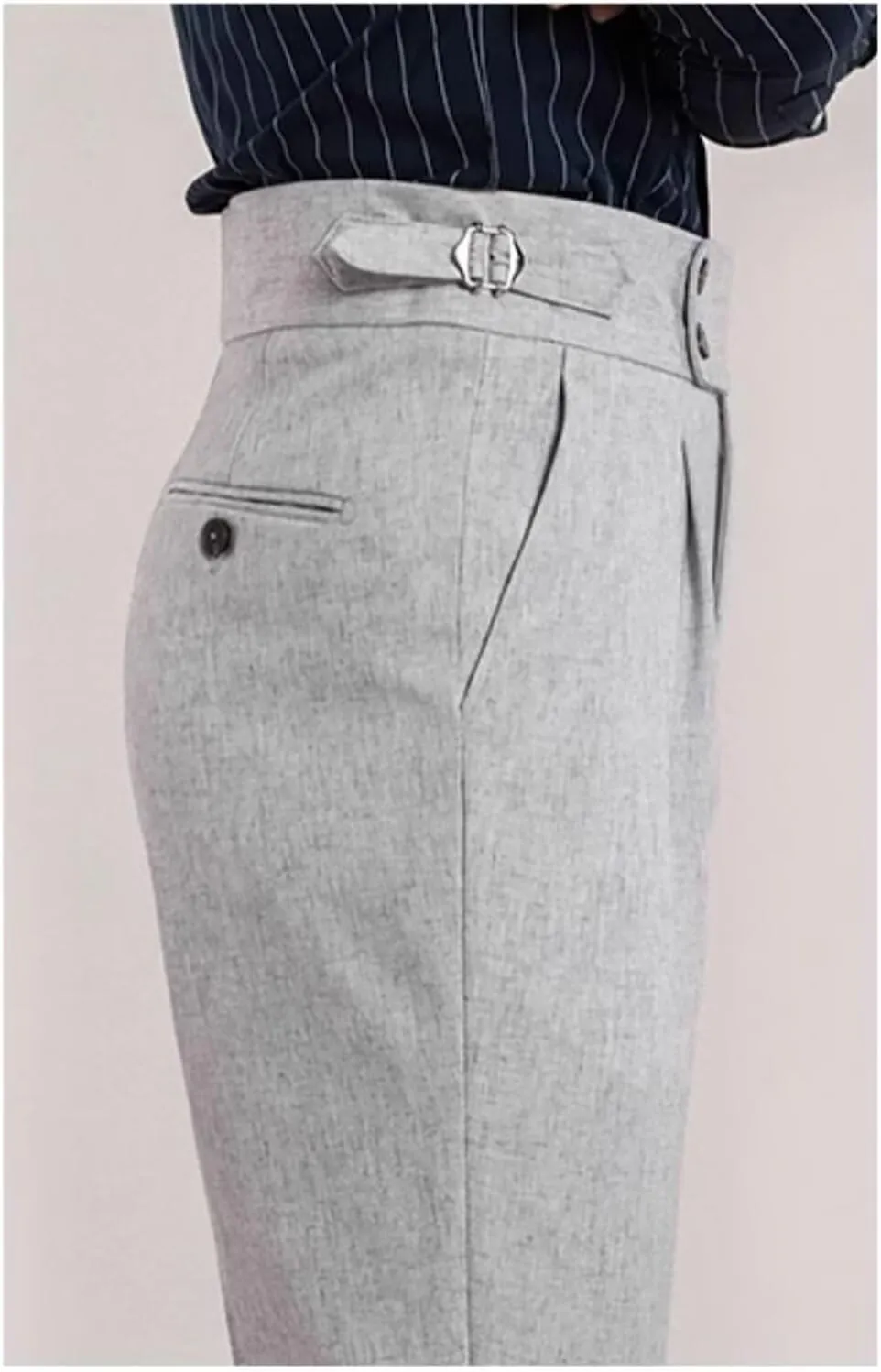 Men's Casual Linen Pants Beach Summer Classic Gurkha Pants Lightweight Linen Trousers
