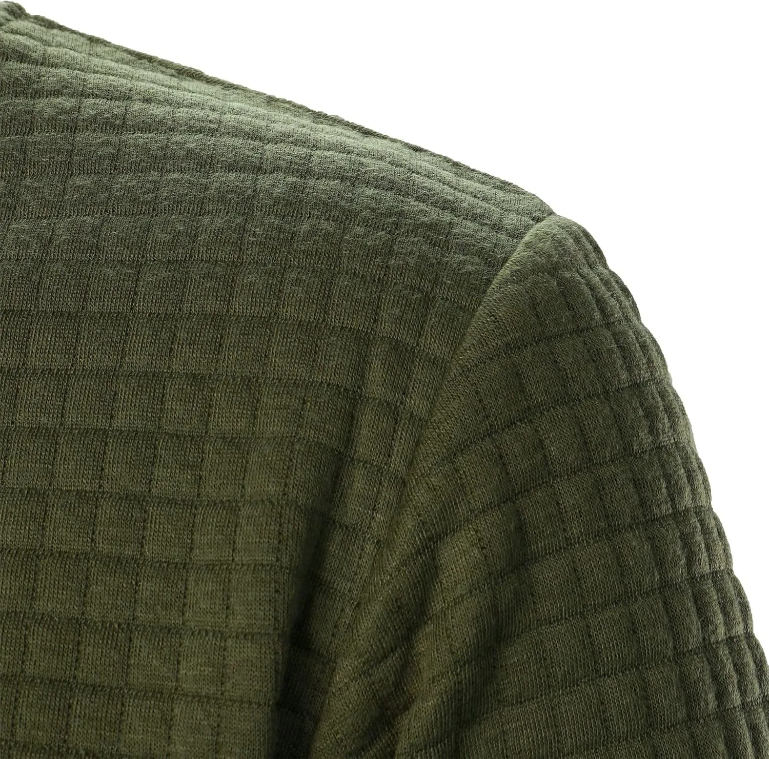 Men's Casual Plaid Cardigan Sweatshirt Stand Collar Casual Full Zip Long Sleeve Sweater Business Slim Fit Coats