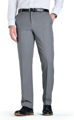 Men's Classic Slant Pocket Trousers Flat Front Easy Care Non-Iron Finish & Gripper Waistband