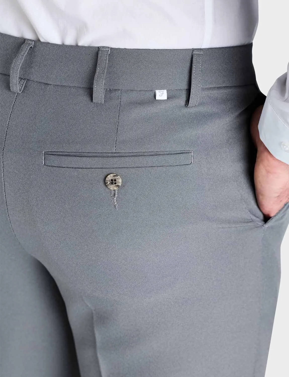 Men's Classic Slant Pocket Trousers Flat Front Easy Care Non-Iron Finish & Gripper Waistband