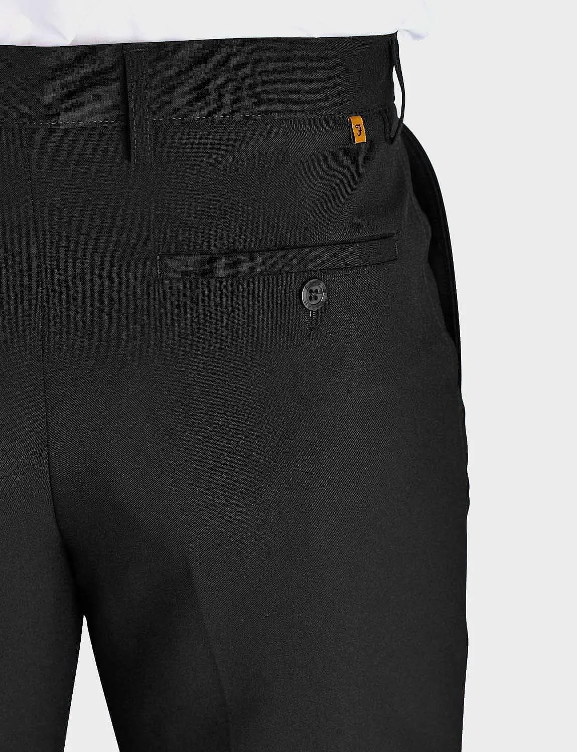 Men's Classic Slant Pocket Trousers Flat Front Easy Care Non-Iron Finish & Gripper Waistband