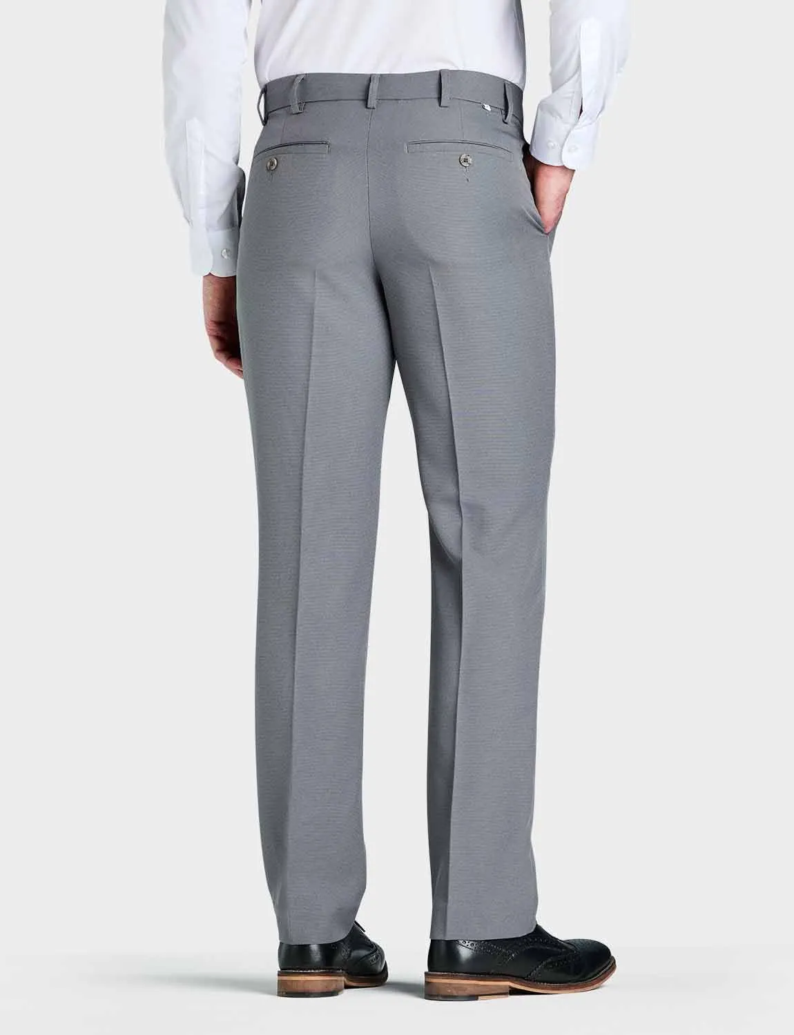 Men's Classic Slant Pocket Trousers Flat Front Easy Care Non-Iron Finish & Gripper Waistband