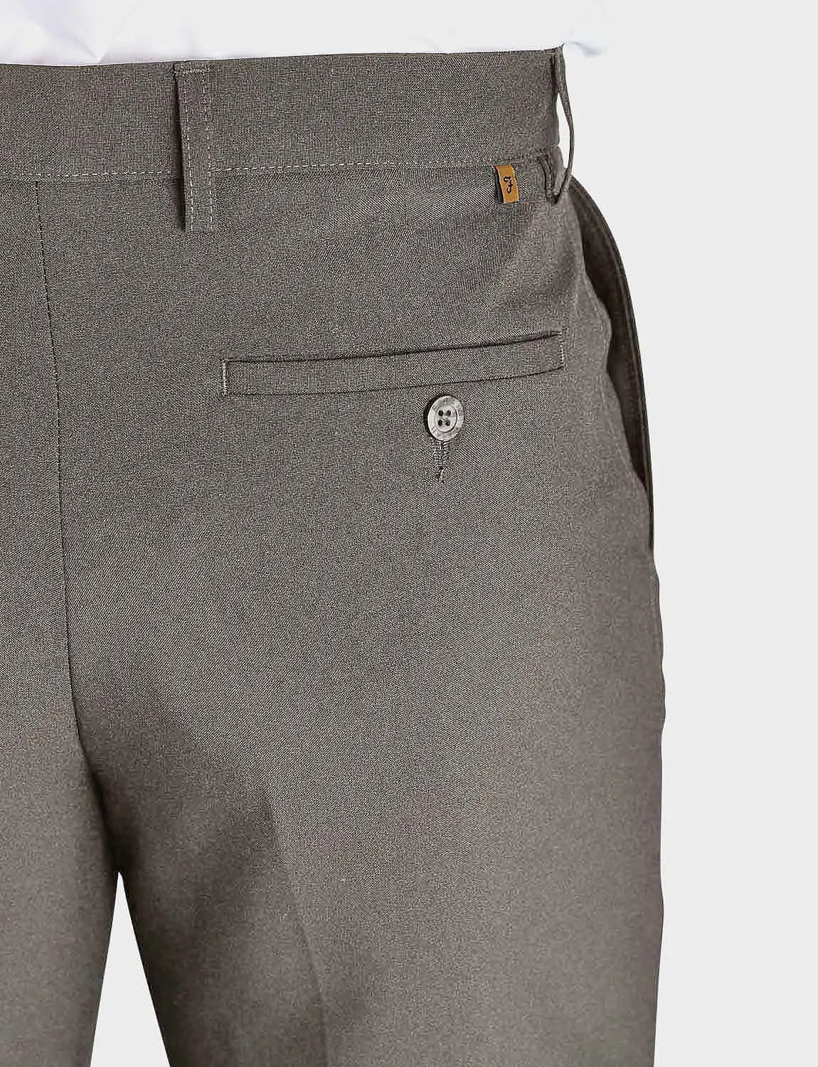 Men's Classic Slant Pocket Trousers Flat Front Easy Care Non-Iron Finish & Gripper Waistband