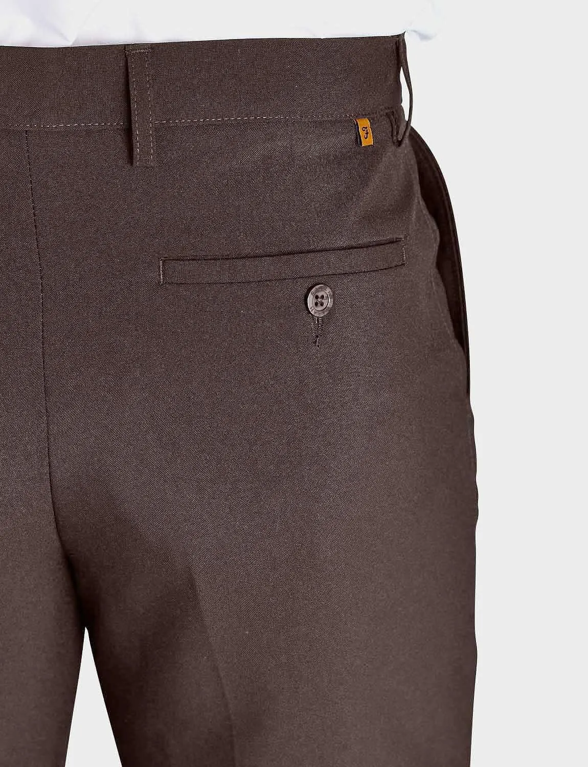 Men's Classic Slant Pocket Trousers Flat Front Easy Care Non-Iron Finish & Gripper Waistband