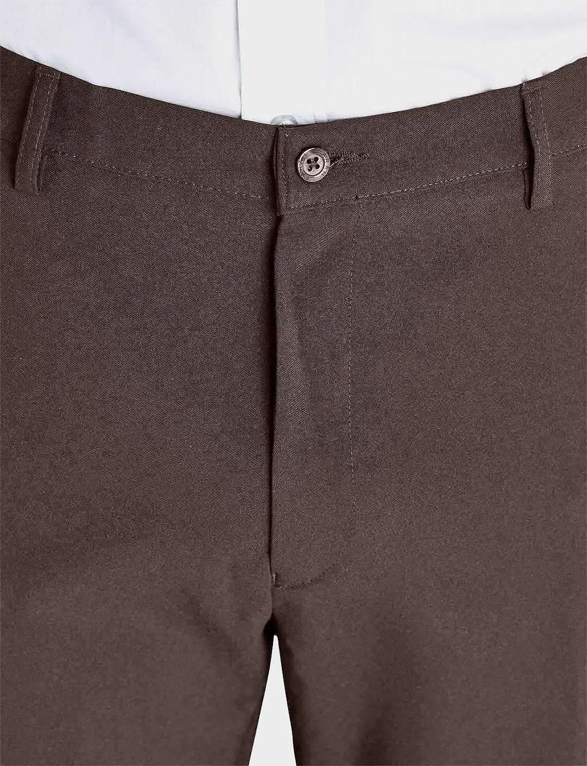 Men's Classic Slant Pocket Trousers Flat Front Easy Care Non-Iron Finish & Gripper Waistband