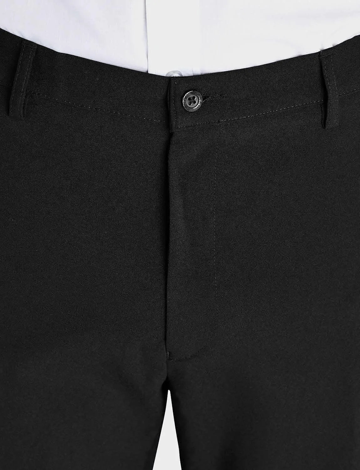 Men's Classic Slant Pocket Trousers Flat Front Easy Care Non-Iron Finish & Gripper Waistband