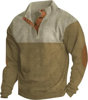 Mens Corduroy Sweatshirt Fall Casual Pullover Oversized Workout Running Active Long Sleeve Sweatshirt