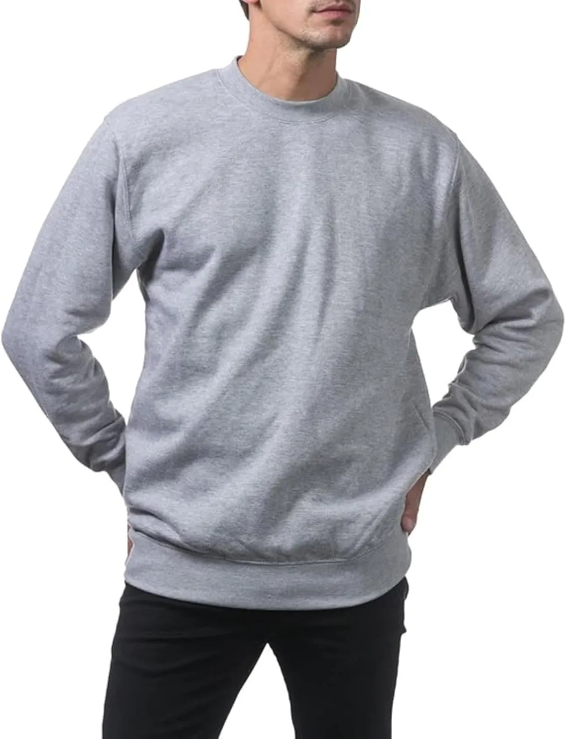 Men's Fall Winter Sweatshirts Basic Solid Color Crewneck Hoodies Loose Casual Youth Pullover Office Home Tops 2024