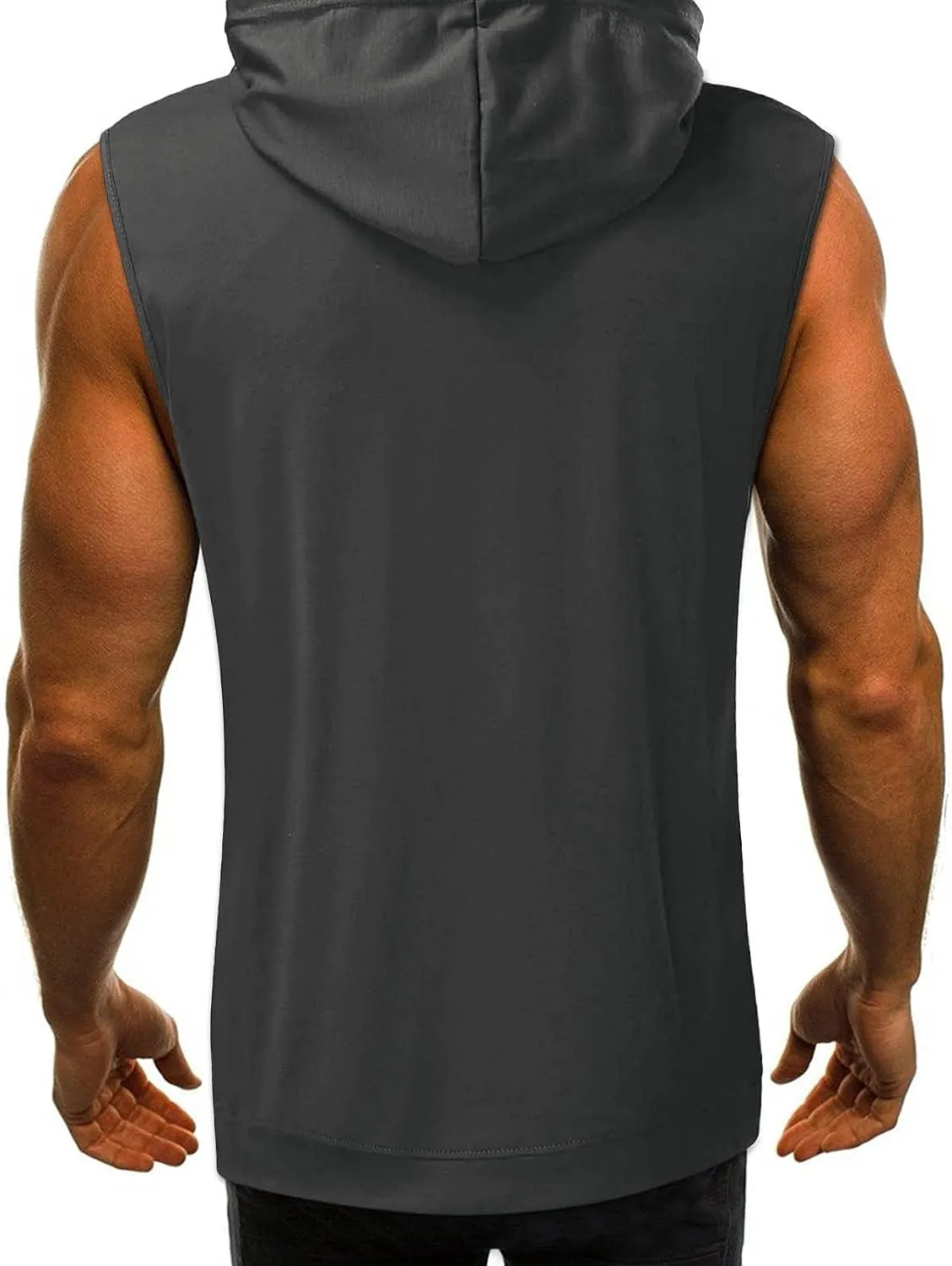 Mens Hoodie Men's Workout Hooded Tank Tops Sports Training Sleeveless Gym Hoodies Bodybuilding Cut Off Muscle Shirts