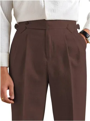 Men's Linen Pants Business Casual Pleated Dress Pants Beach Summer Lightweight Linen Trousers