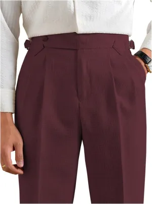Men's Linen Pants Business Casual Pleated Dress Pants Beach Summer Lightweight Linen Trousers