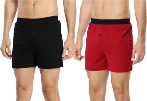 Mens Multi-Pack 100% Cotton Knit Boxers Pajama Bottoms - Sleep/Lounge Shorts
