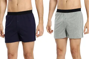Mens Multi-Pack 100% Cotton Knit Boxers Pajama Bottoms - Sleep/Lounge Shorts