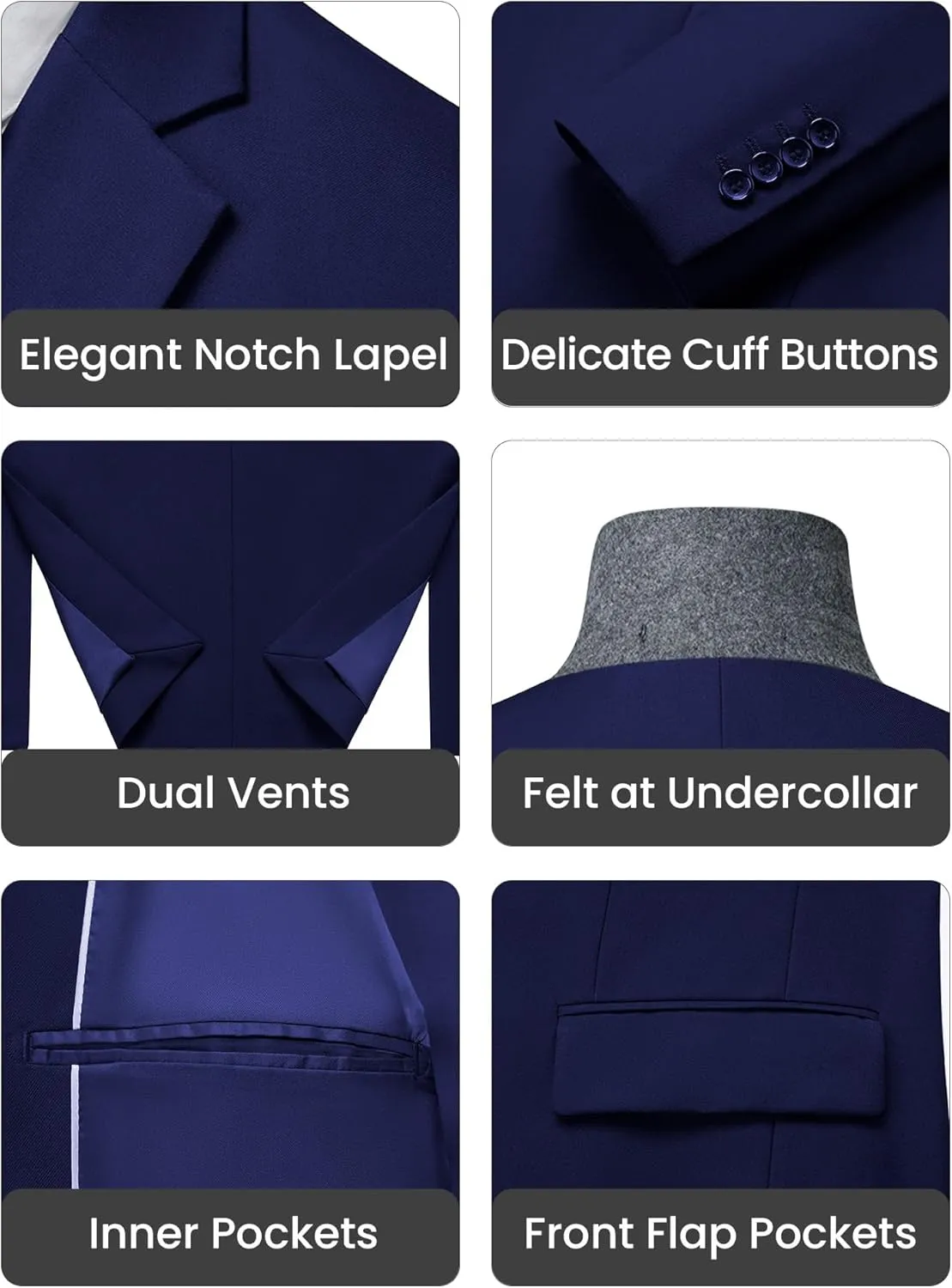 Mens Suit Tuxedo Set Slim Fit Suits 3 Piece One Button Prom Wedding Blazer Vest Pants with Bow Tie