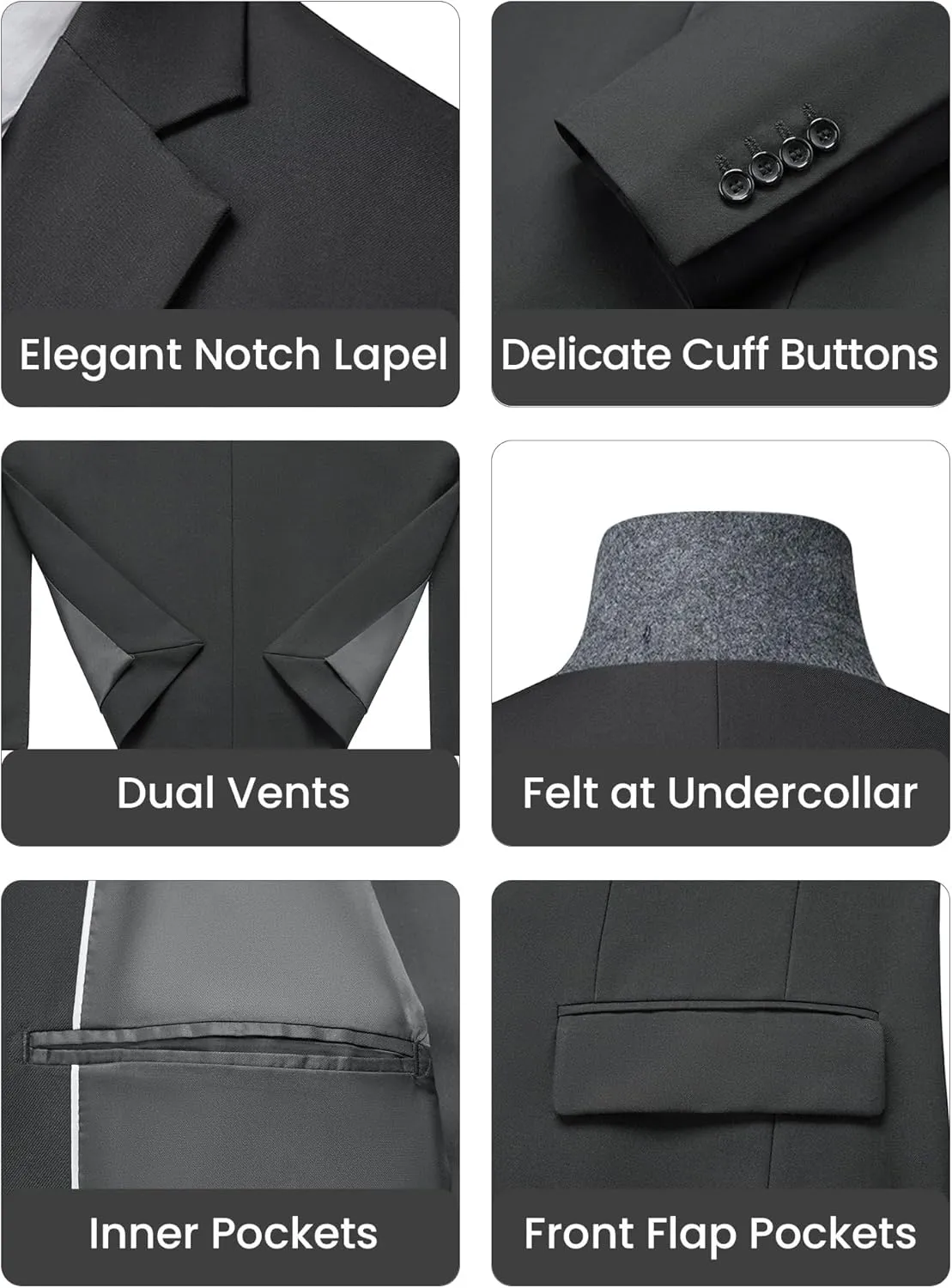 Mens Suit Tuxedo Set Slim Fit Suits 3 Piece One Button Prom Wedding Blazer Vest Pants with Bow Tie