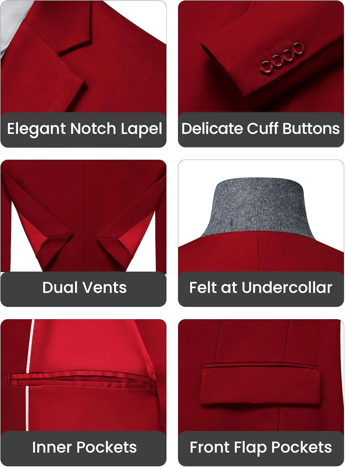 Mens Suit Tuxedo Set Slim Fit Suits 3 Piece One Button Prom Wedding Blazer Vest Pants with Bow Tie