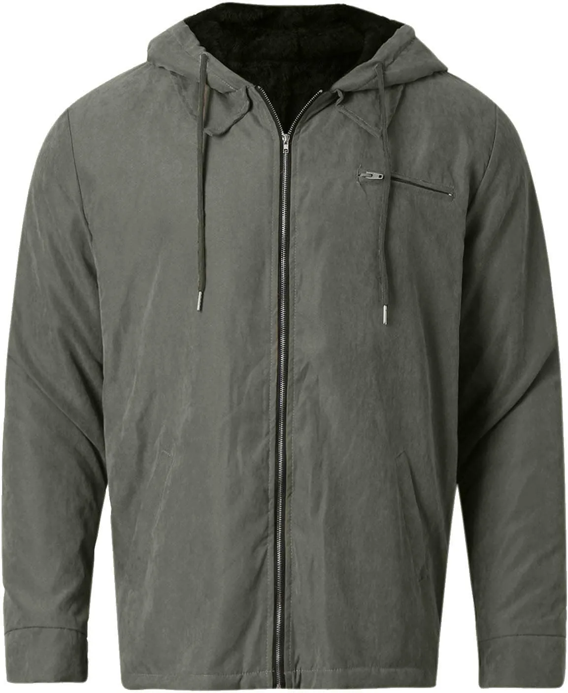 Mens Zip Up Hoodies Heavyweight Zipper Jacket Fleece Sherpa Lined Winter Sweashirts Workout Hoodie Jackets Coats