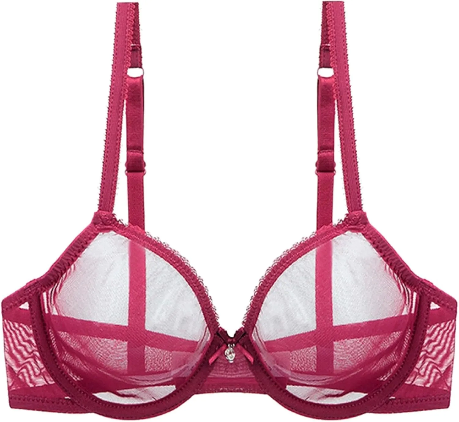 Mesh Sheer Underwire Bras for Women See Through Breathable Anti Sagging Push Up Bras Beauty Back Quick Dry Bralettes