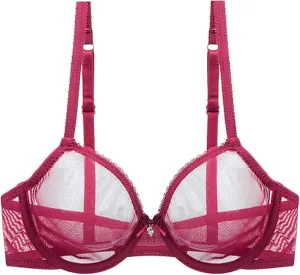 Mesh Sheer Underwire Bras for Women See Through Breathable Anti Sagging Push Up Bras Beauty Back Quick Dry Bralettes