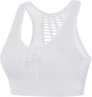 Mesh Sports Bras for Women Breathable High Support Gym Yoga Bra 2025 Summer Underwear Bra Workout Crop Tops