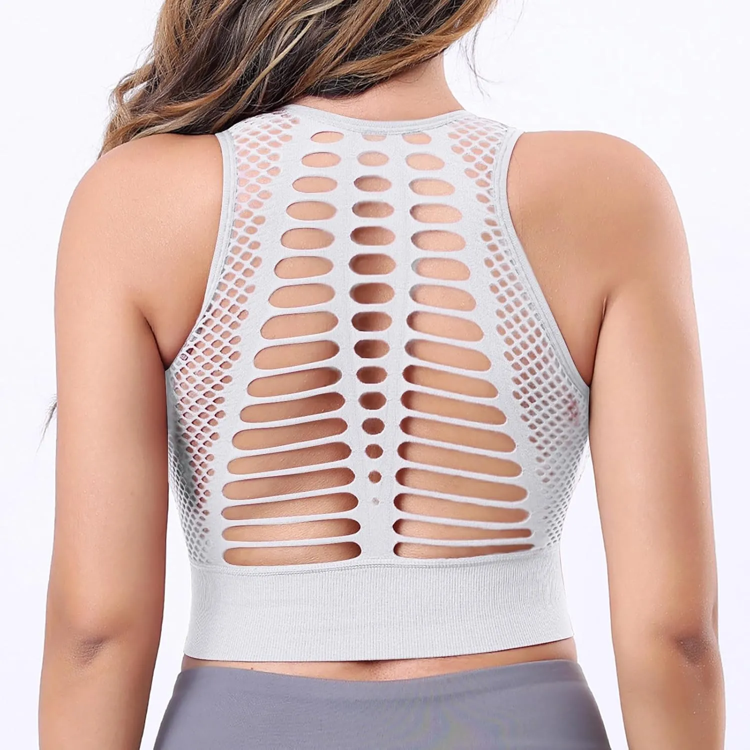 Mesh Sports Bras for Women Breathable High Support Gym Yoga Bra 2025 Summer Underwear Bra Workout Crop Tops