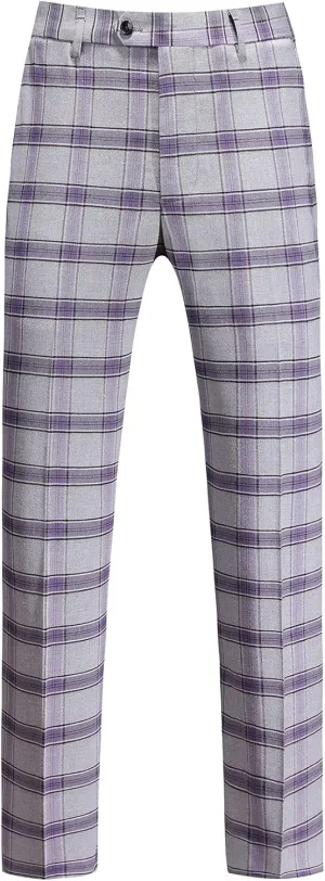 MOGU Men's Slim Fit Plaid Suit Set – Sport Coat Blazer, Vest & Pants (Each Sold Separately) for Wedding, Prom & Party