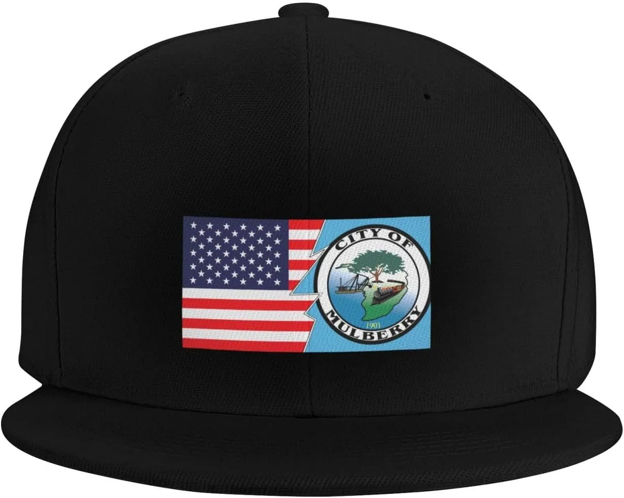 Mulberry Flag and America Snapback Hat for Men Women Baseball Cap Flat Bill Brim Hats